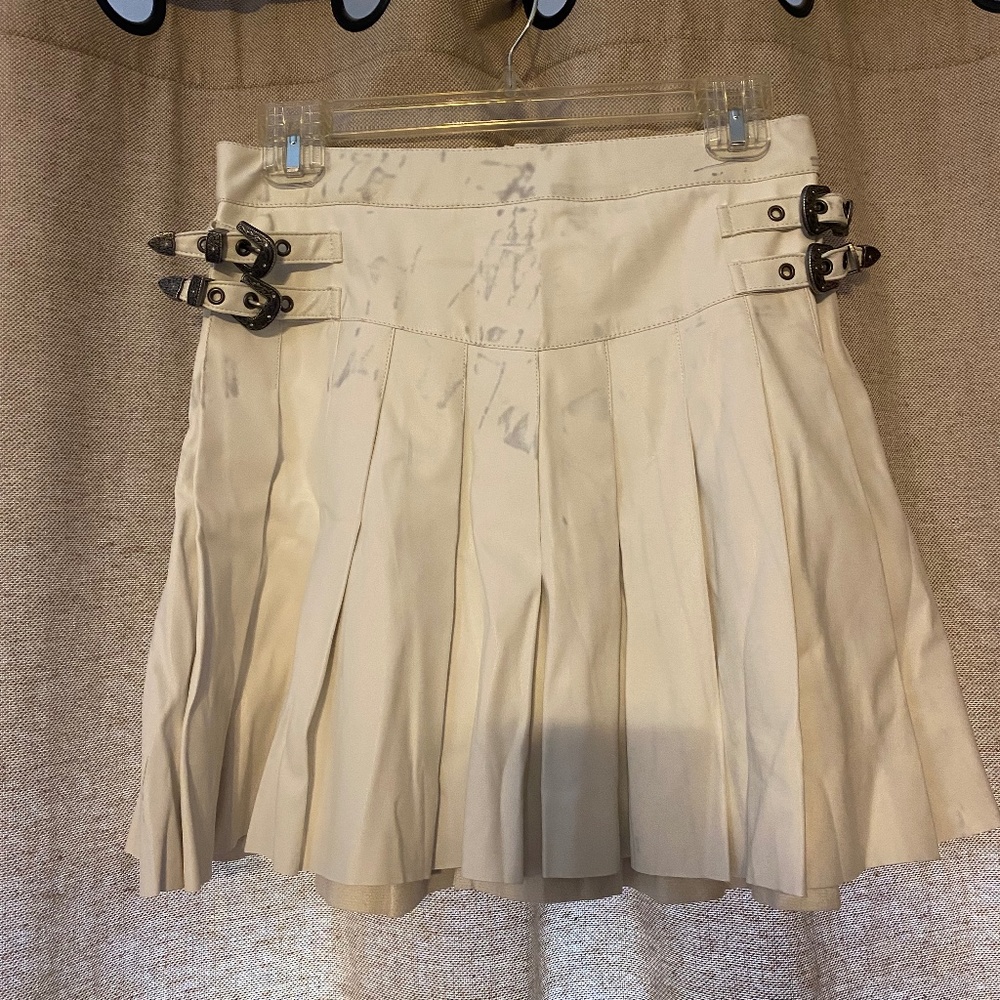 Poster girl x Dolls Kill Icy Trailblazer Vegan Leather Pleated Mini Skirt